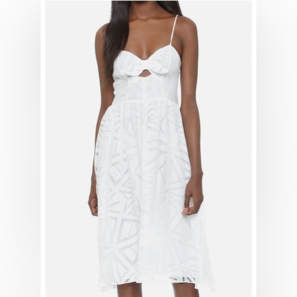 Nwt Parker White Cotton Blend Midi Dress — image 3 of 8